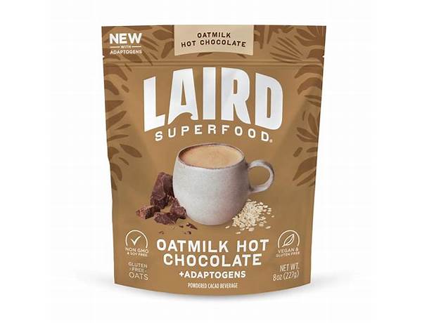 Oatmilk hot chocolate with functional mushroom extracts food facts