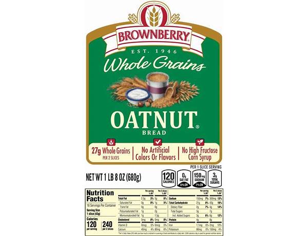 Oatnut whole grains bread food facts