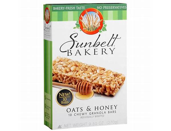 Oats honey chewy granola bars food facts