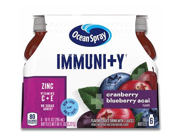 Ocean spray immunity cranberry blueberry acai food facts