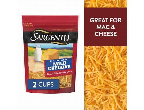 Off the block mild cheddar shredded natural cheddar cheese, mild cheddar food facts