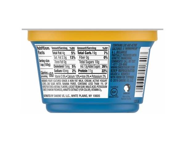 Oikos 5.3oz banana cream food facts