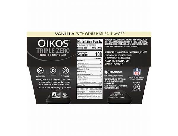 Oikos pro vanilla yogurt food facts