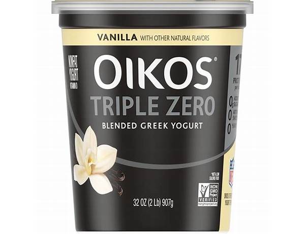 Oikos triple zero vanilla greek yogurt 32oz food facts