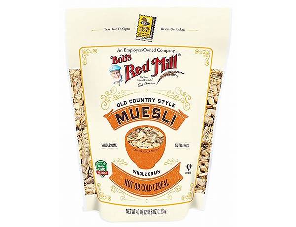 Old country style muesli cereal food facts