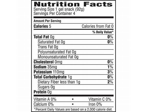 Oli, gelatin, orange nutrition facts