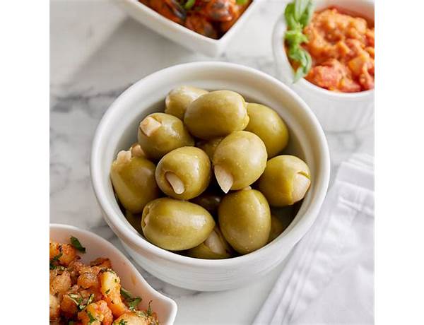 Olives stuffed with garlic ingredients