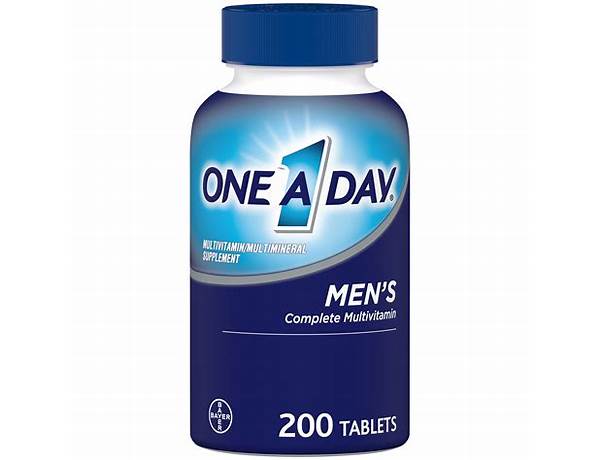 One a day men's complete multivitamin food facts