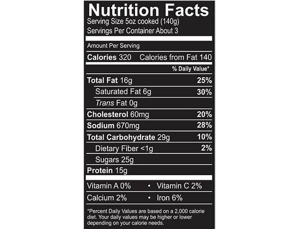 Opir own pulled pork bbq nutrition facts