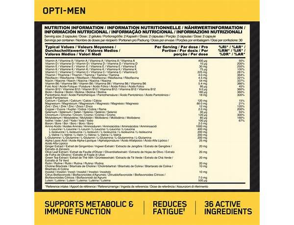 Opti free nutrition facts