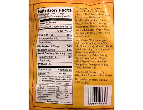 Orange chicken food facts