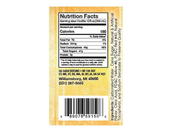 Orange creamsicle soda food facts