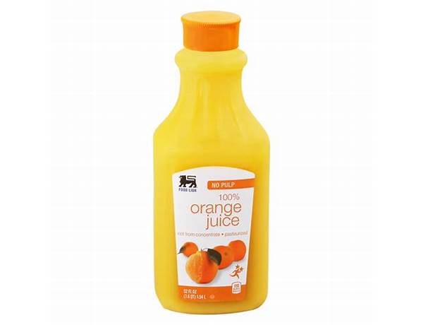 Orange juice no pulp food facts