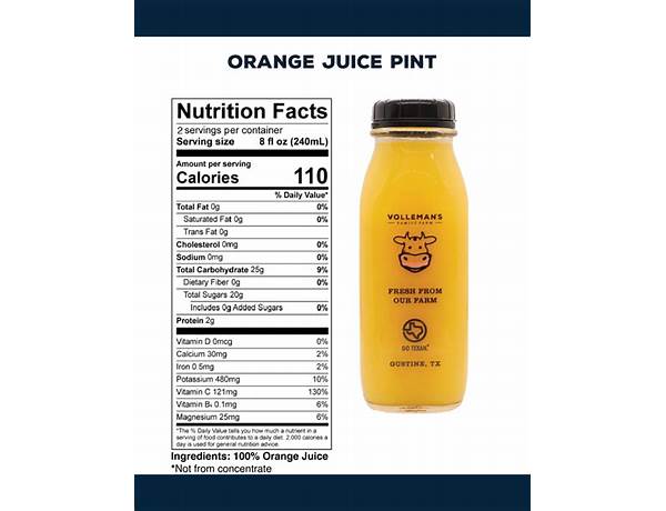 Orange juice nutrition facts
