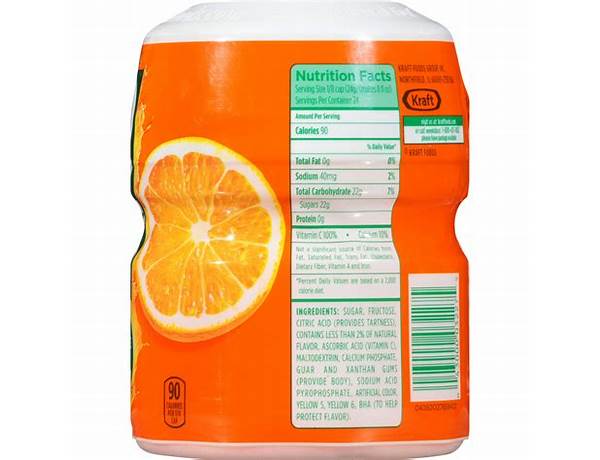 Orange powdered drink mix - food facts