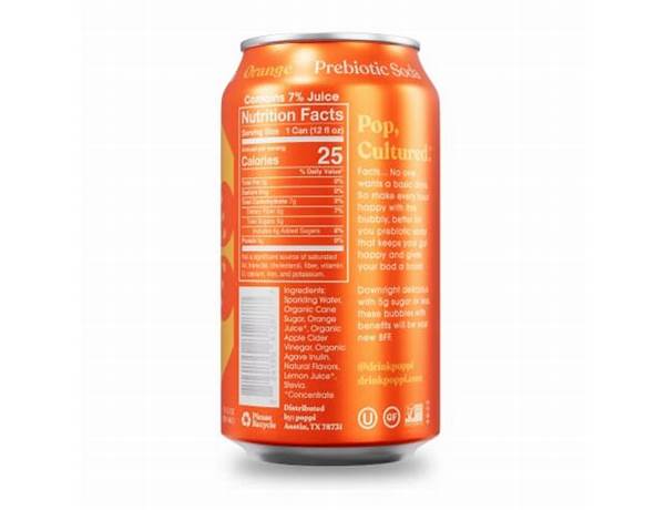 Orange prebiotic soda food facts