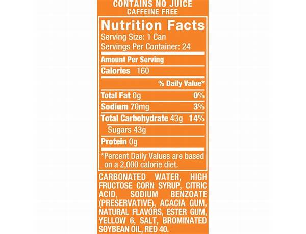 Orange soda ingredients