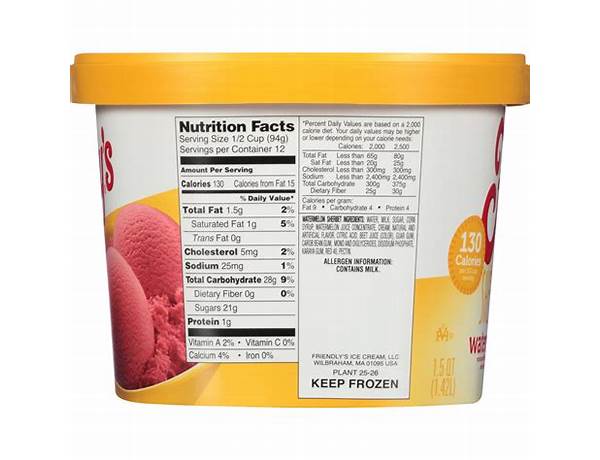 Orange sorbet nutrition facts