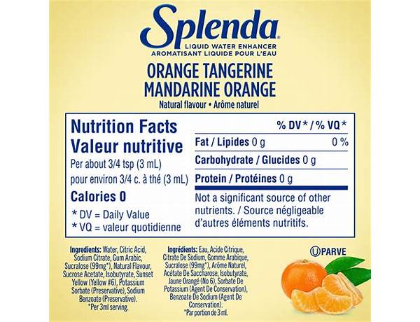 Orange tangerine liquid water enhancer ingredients