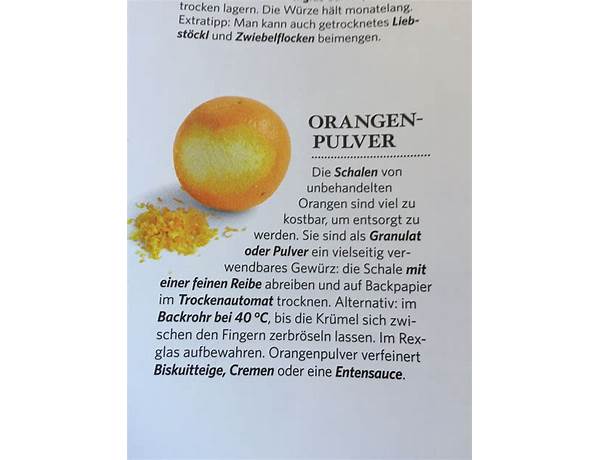 Orangenpulver food facts