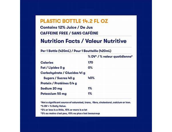Orangina nutrition facts