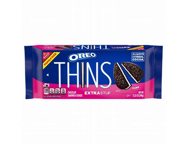 Oreo thins cookies family size orginial1x13.1 oz food facts