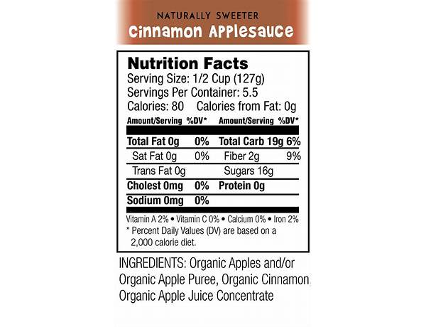 Organic apple sauce ingredients