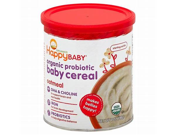 Organic baby oatmeal - food facts