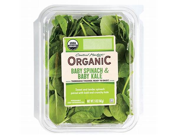Organic baby spinch and baby kale food facts