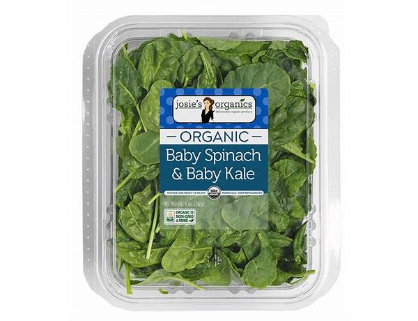 Organic baby spinch and baby kale ingredients