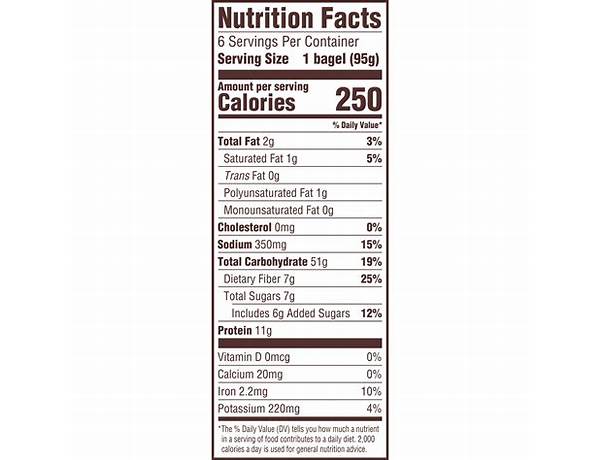 Organic bagels nutrition facts