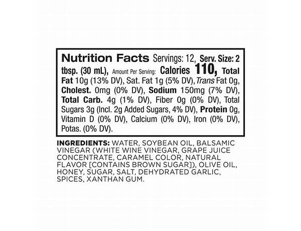 Organic balsamic vinaigrette dressing nutrition facts