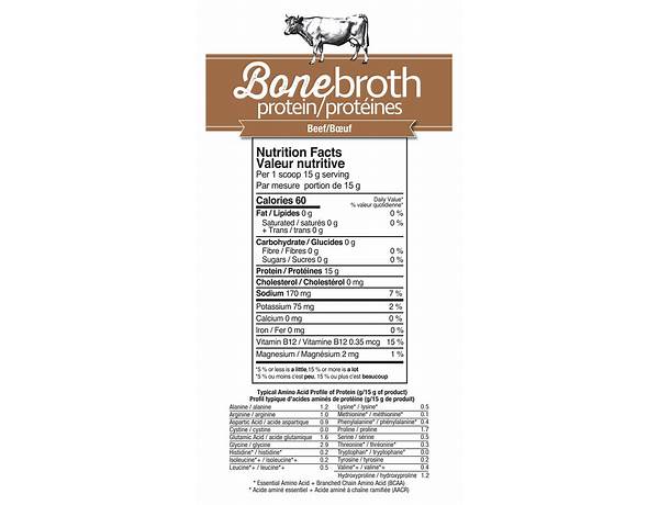 Organic beef bone broth food facts