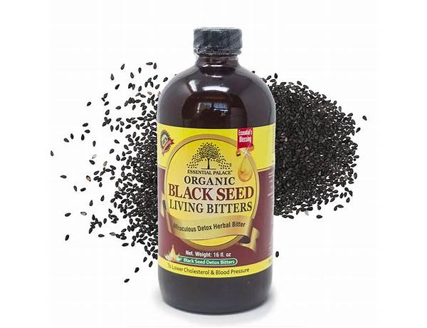 Organic black seed, living bitters ingredients
