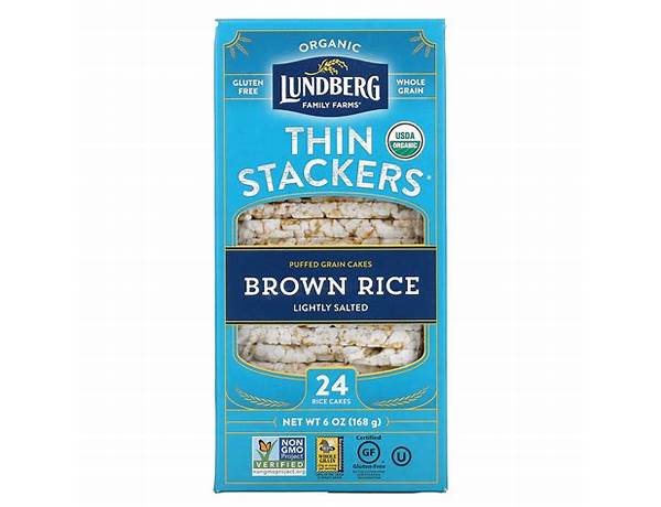 Organic brown rice puffed grain cakes, brown rice food facts