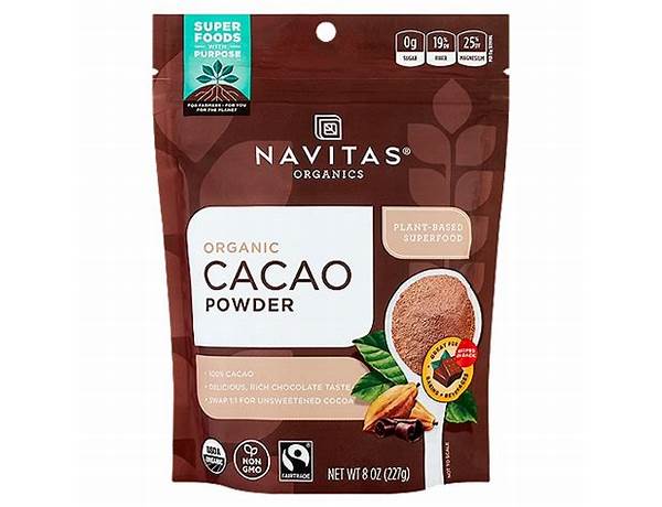 Organic cacao powder nongmo ingredients