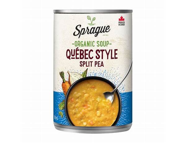 Organic canadian style split pea soup food facts