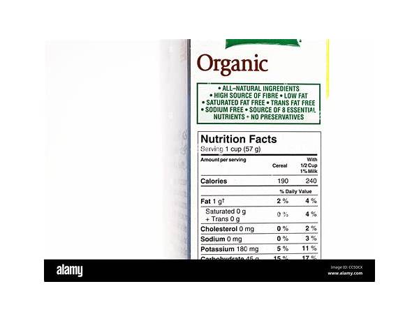 Organic cereal ingredients