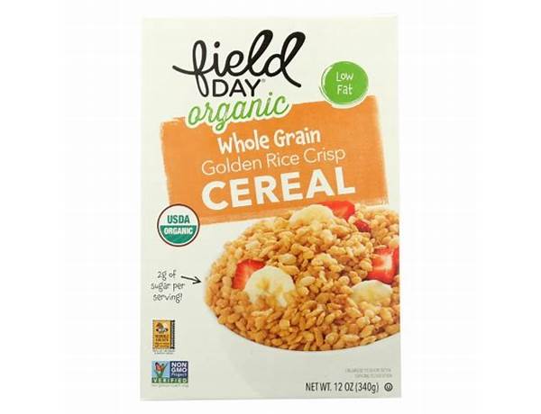 Organic cereal whole grain golden rice crisps food facts