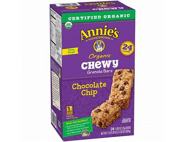 Organic chewy granola bars food facts