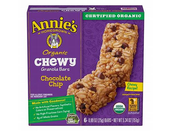 Organic chewy granola bars ingredients