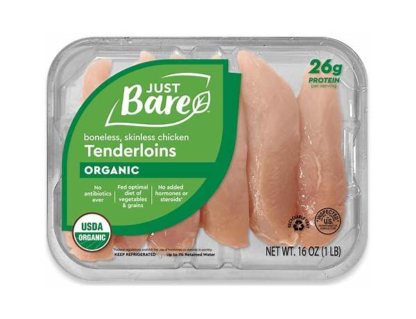 Organic chicken breast tensers food facts