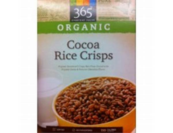 Organic cocoa rice crisps food facts