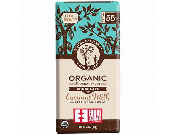Organic coconut milk chocolate bar food facts
