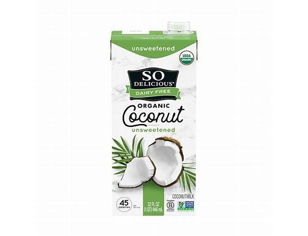 Organic coconutmilk beverage food facts