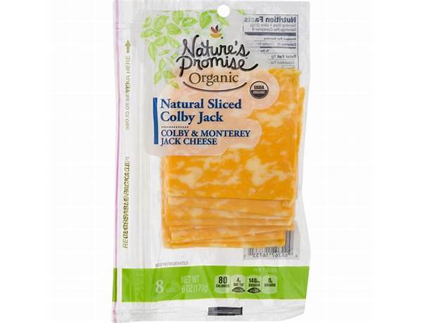 Organic colby jack sliced cheese nutrition facts