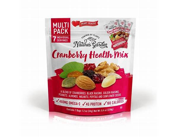Organic cranberry health mix food facts