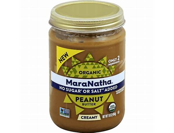 Organic creamy peanut butter no sugar no salt add organic food facts