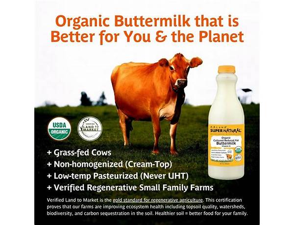 Organic cultured reduced fat buttermilk food facts