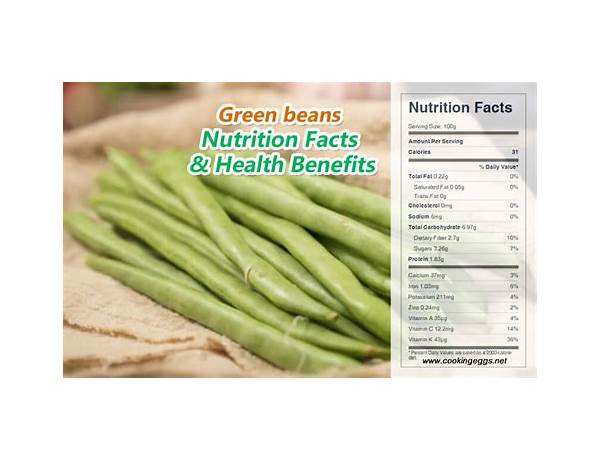 Organic cut green beans nutrition facts